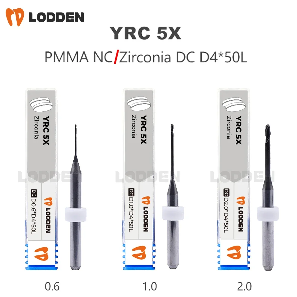 YRC 5X Dental Milling Burs Grinding Zirconia(DC)/PMMA(NC) Dental Lab Milling Machine Grinding Material Drill Diamond Tools