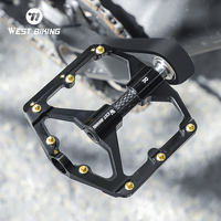 WEST BIKING 3 Bearings Bicycle Pedals Ultralight BMX MTB Road Bike Flat Pedal Aluminum Anti-slip Waterproof Cycling Accessories