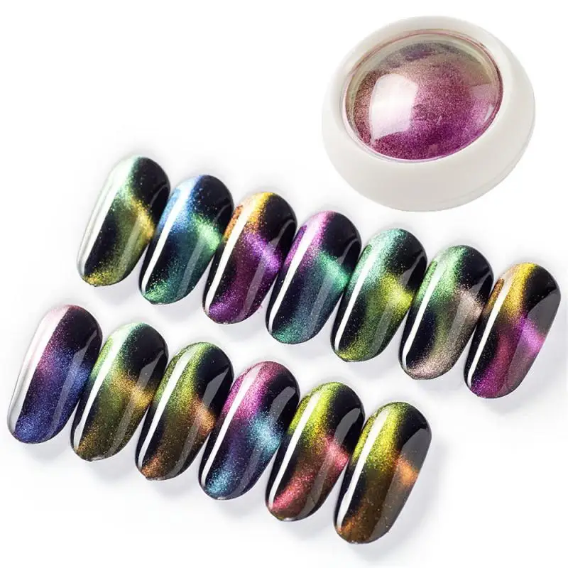 1~4SETS Nail Art Nails Nail Glitter Powder Nail Supplies 5d Cats Eye Powder Manicure 7 Color Nail Glitter Pigment