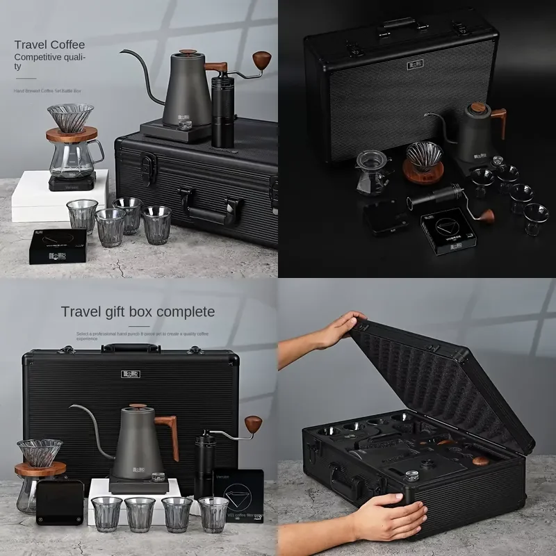 Hot Sale Coffee Hand-made Set Travel Gift Grinder Machine Portable Set Pour Over Coffee Hand-brewed Pot for Outdoor