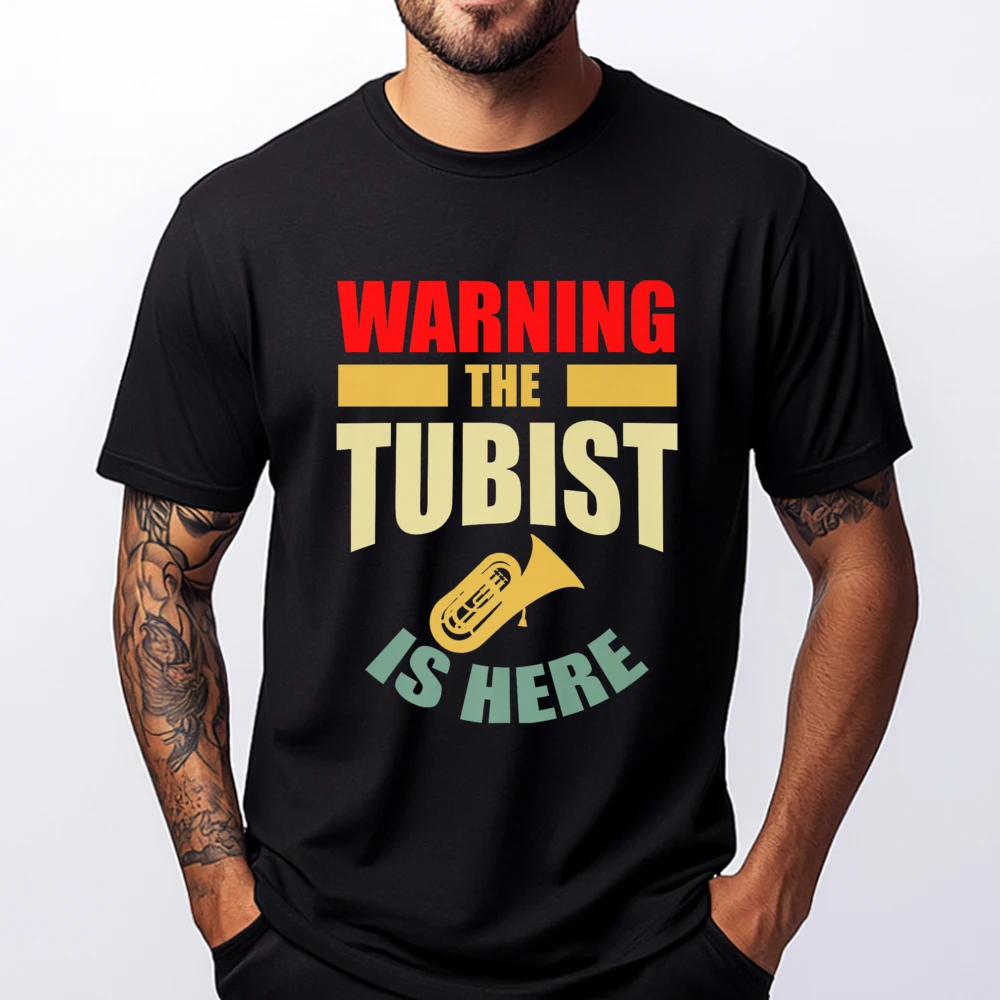 

Tuba Marching Brass Band Warning The Tubist Is Here Grpahic Tee Sale Plain Shirt Fall Tshirt Alphabet