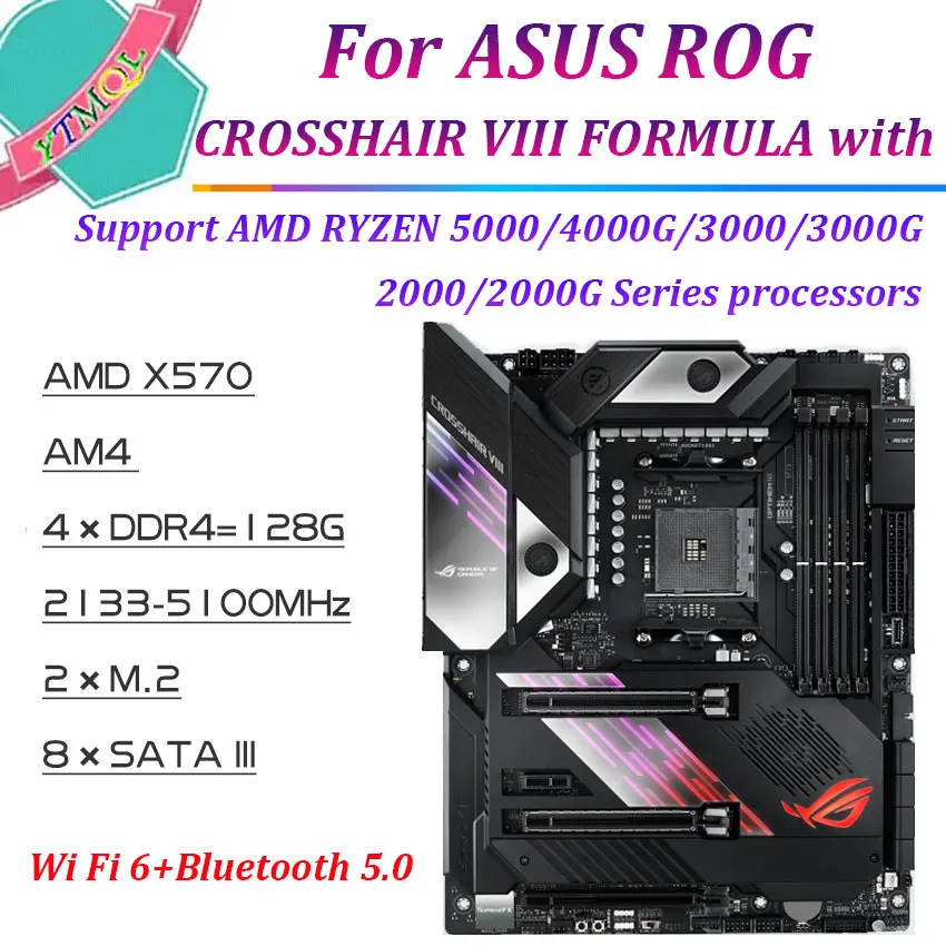 Для ASUS ROG CROSSHAIR VIII FORMULA с гнездом чипсета AMD X570 AM4 PCI-E 4,0 E-ATX AMD x570 материнская плата R5 5600x