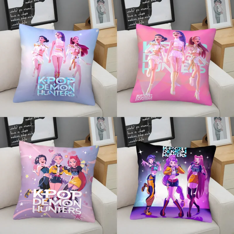 Hasbro Kpop Throw Pillow Girl Group Stage Decorative Cushion Soft Plush Square Nap Pillow For Sofa Bed Car Kids Girls Fans Gift