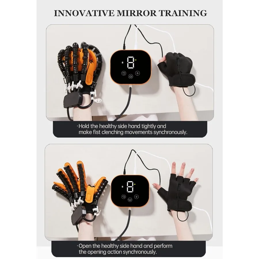 Both Hands Rehabilitation Robot Gloves 2024 Electric Hand Function Equipment Stroke Hemiplegia Fingers Recovery Massage Therapy