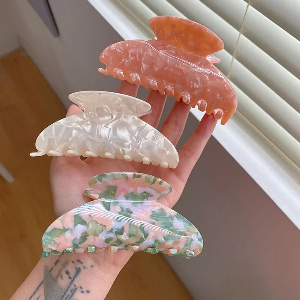 

Sweet Large Shark Clip French Flower Girls Acetate Hair Clip Plastic Hair Claw Korean Style Headwear Female Hair Accessories