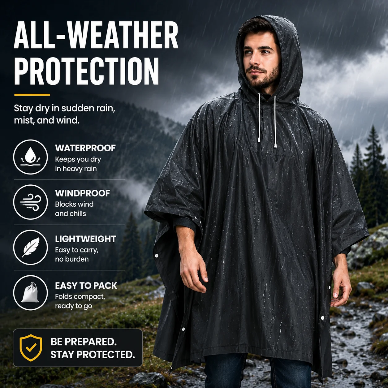 Outdoor 3 in 1 Tactical Rain P - đánh giá và giá Emergency Poncho Rain