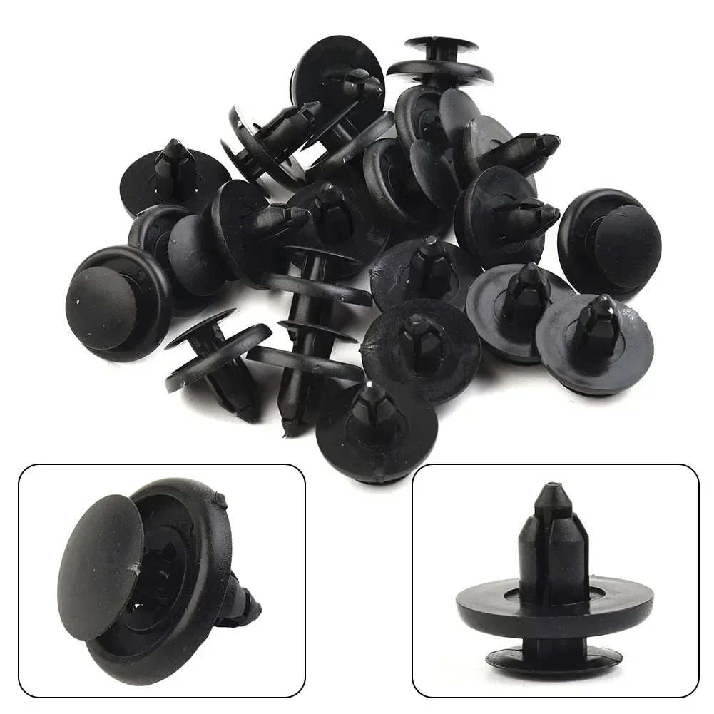 30PCS 7mm Dia Hole Black Plastic Rivets Fastener Car Bumper Pin Clips Car Bumper Pin Clips Interior Accessories  Auto Fastener