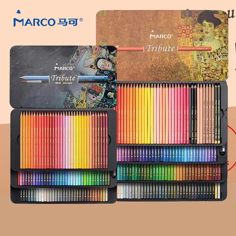 Marco Tribute 160/120/100/72/48 Gift Box Oil Colored Pencils Set Master Water Color Pencil Art Supplies For Artist Collection