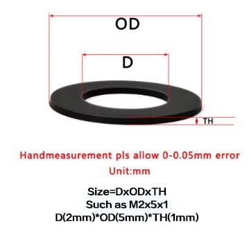 Colored Nylon Flat Washers M2-M20 Plastic Insulating Spacers Round Plain Washers Red Blue Yellow White Black