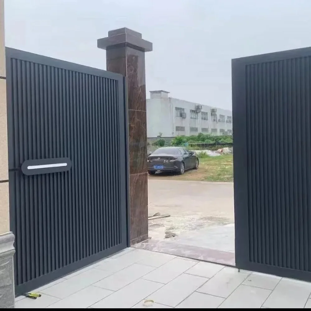 Automatic Metal Main Gate Modern Garden Entrance Driveway Outdoor Security Residential Heavy Powder Coated Frame