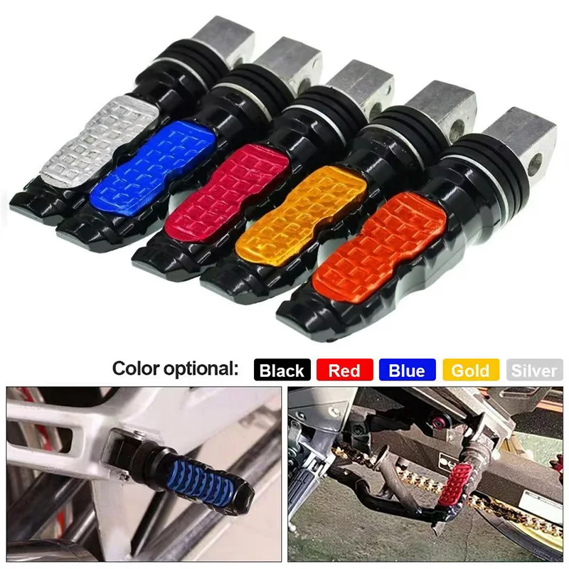 

Motorbike Off-road Vehicle Non-slip Foot Rests Aluminum Alloy Color Foot Pedals Rear Pedals Universal Back Pedal Moto Foot Pegs