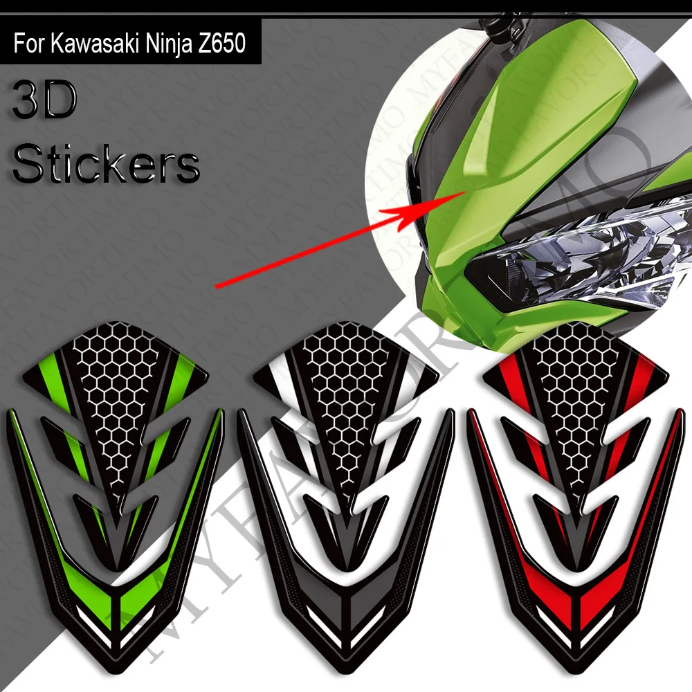 3D resin Motorcycle Tank pad Cap stickers windshield windscreen decals decoration kit For kawasaki Ninja Z 650 z650 2020-2025