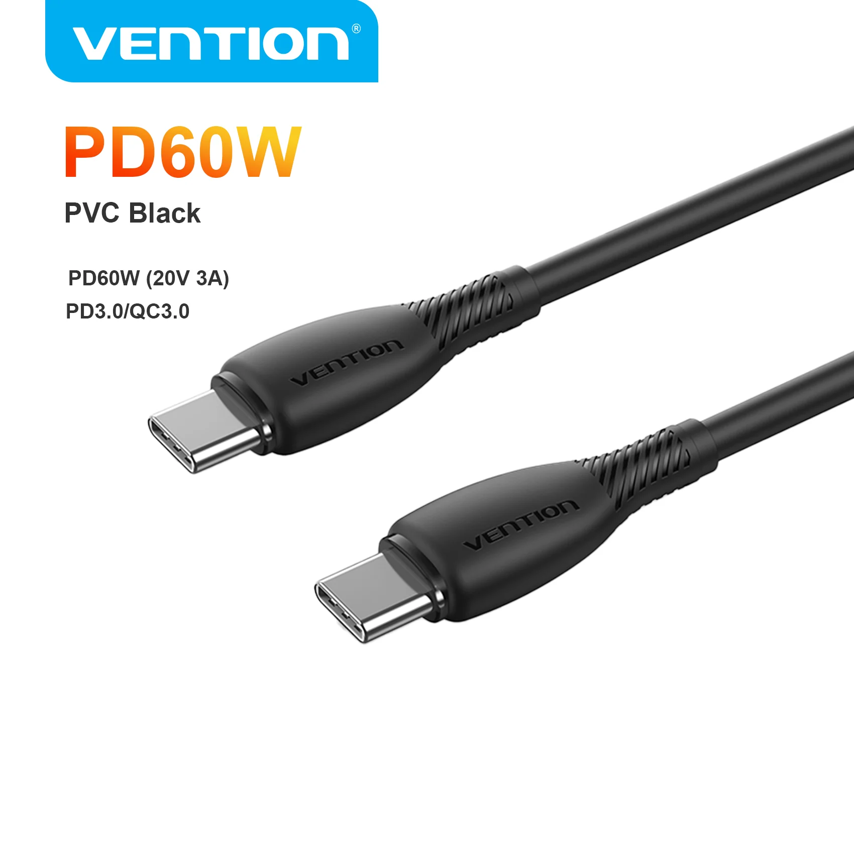 Vention 100W USB-C kabel Type-C naar USB-C PD snellaadkabel Type-C datakabel voor iPhone 17 16 15 Pro Max Samsung S26 S25 Xiaomi 17