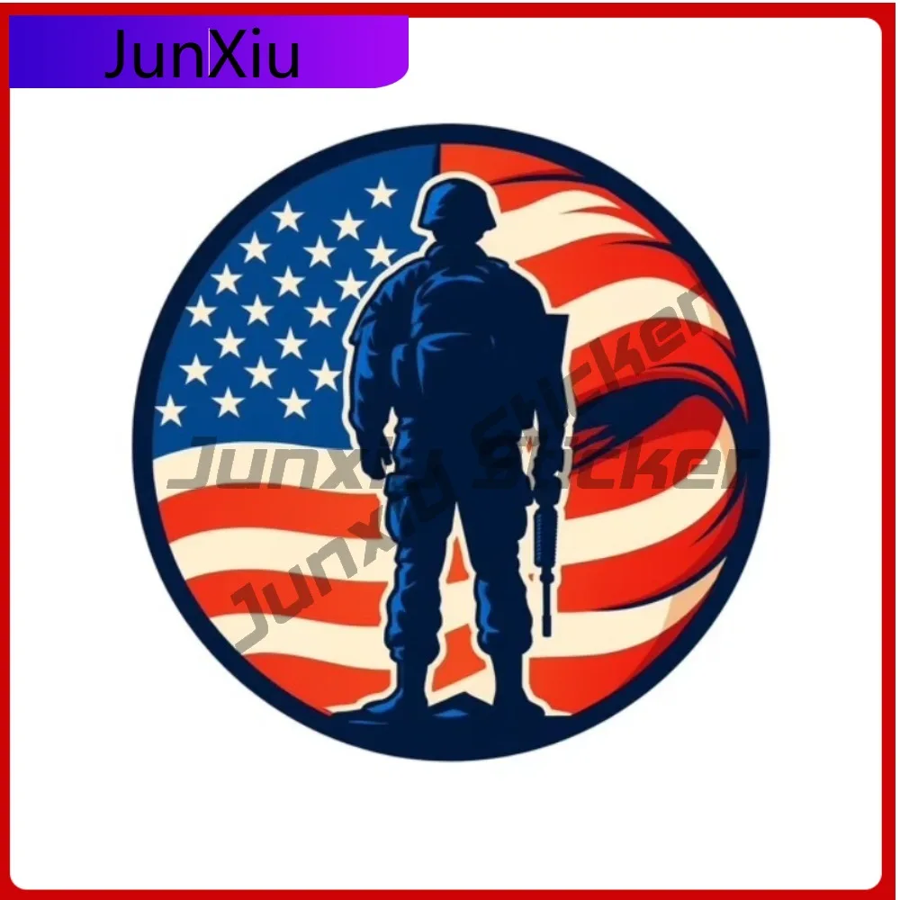 

US Military Veteran Circle Unique Car Laptop Window Bumper Waterproof Vinyl Decal Decoration Retro Cute Aesthetic Vintage