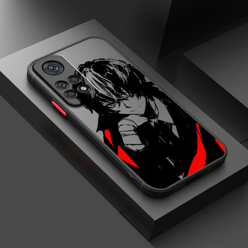 B-Bungo S-Stray Dogs Cool Cute Frosted Translucent For Redmi Note 13 12 12S 12T 11 11T 11E 10 10S 9 Pro Plus 5G Soft Phone Case