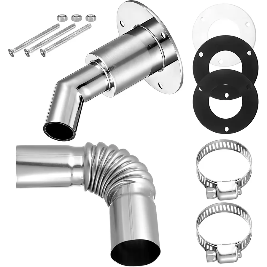 24mm/0,94' 316 Edelstahl-Durchbruchstück für die Abgasanlage von Luftdieselheizungen und Standheizungen für Boote, Marinefahrzeuge, Autos, LKWs, Winkelstücke – Detail 4