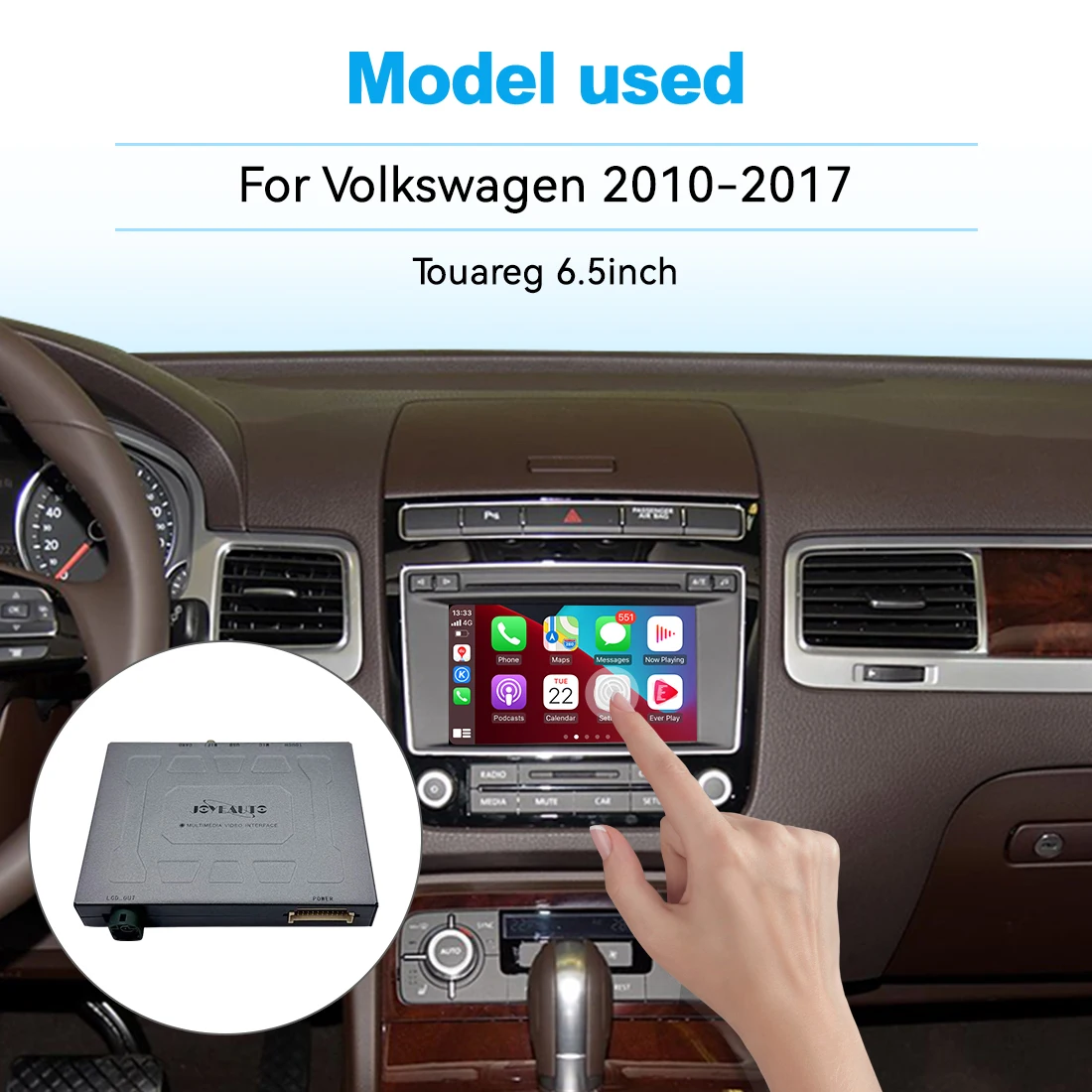JoyeAuto Wireless CarPlay Android Auto Module For VW Volkswagen 2010-2017 Touareg RCD550 6.5