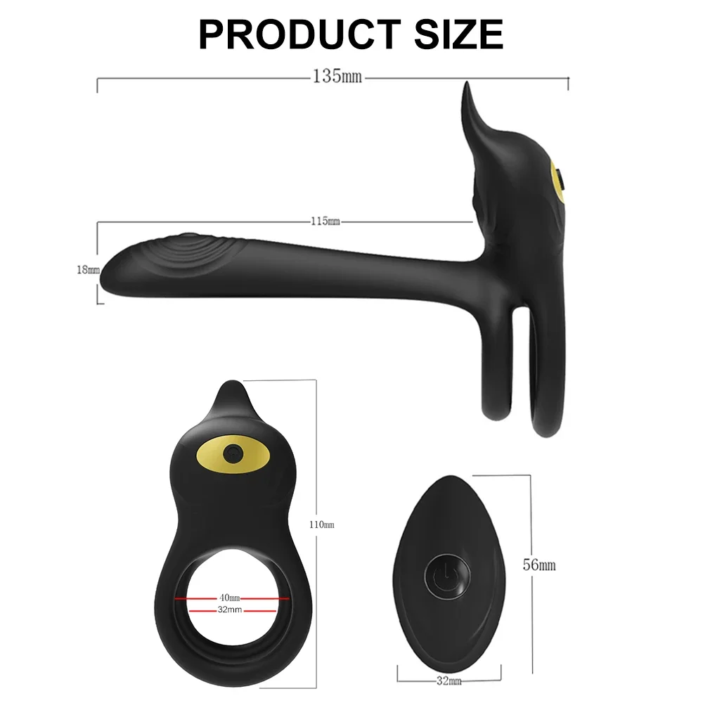 듀얼 모터 코킹 커플 진동기, 무선 원격 콕 페니스 링, 성인 섹시 토이, 남성용 사정 지연 페니스 링