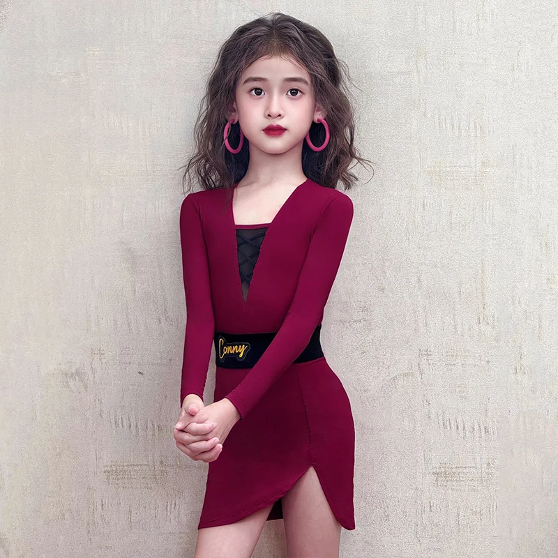 Neue Latin Dance Kleid Mädchen Praxis Tragen Grün Dance Performance Kleidung Cha Cha Rumba Ausbildung Dancewear Latin Outfit AMY2666