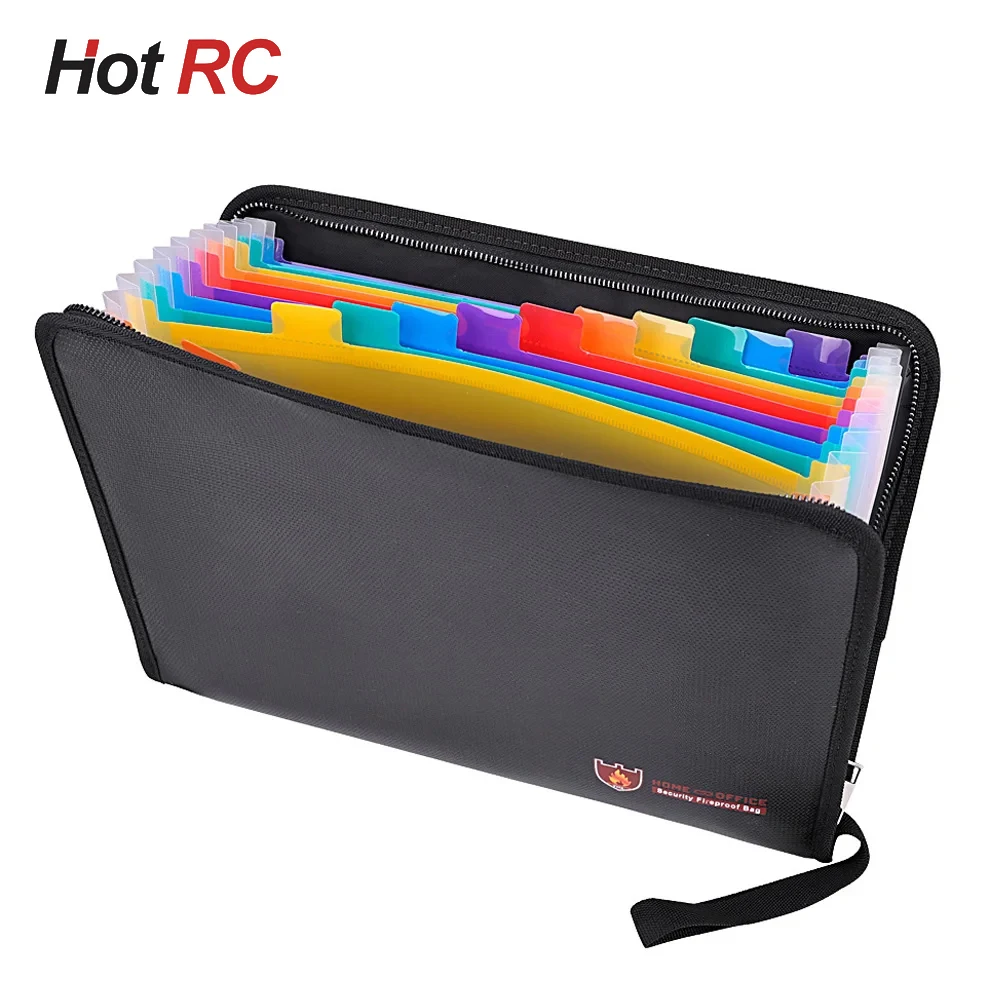 

Огнестойкая водостойкая сумка для документов, большая вместительная папка для денег, безопасная сумка с размером A4, 12 карманами, портативная застежка-молния