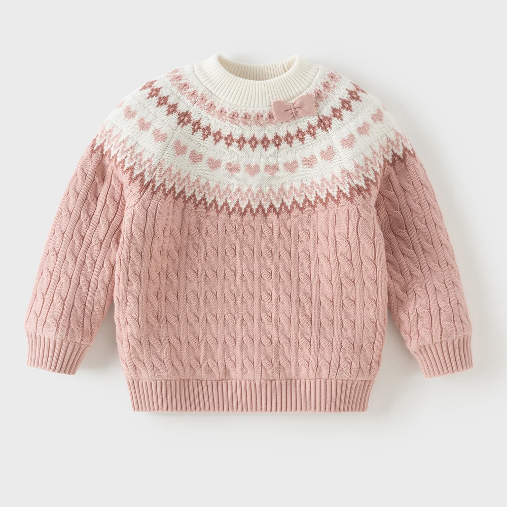 Dave Bella Boys Girls Knitted Sweater Kids Winter Warm Fleece-lined Pullover Casual Outdoor Knitwear Tops Clothes DB4263788