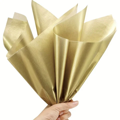Bilashmart 30 pieces of golden snowflake paper, 50*35 cm gift wrapping paper, suitable for party festivals, Valentine's Day, birthday paper