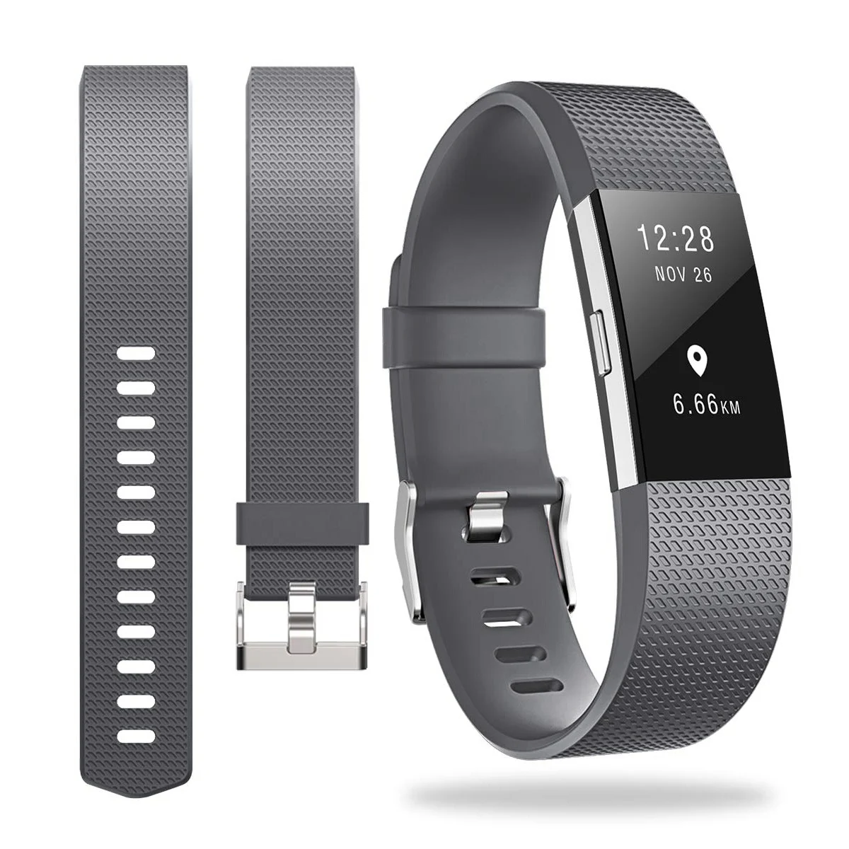 XFDE Smart Wrist Band Replacement Parts for Fitbit Charge 2 Strap for Fit Bit Charge2 Flex Wristband Gray