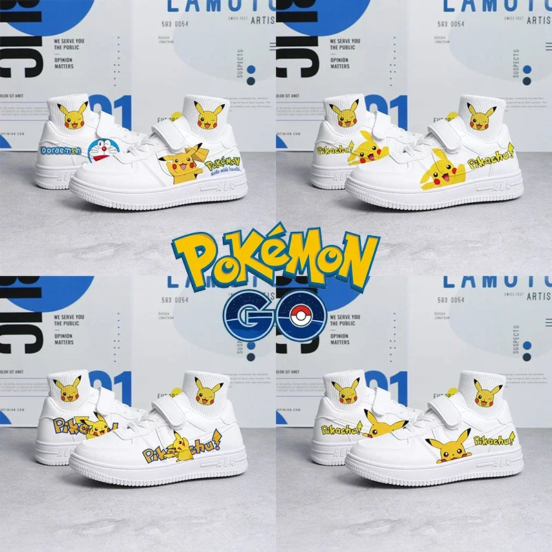 

Pokemon Pikachu Baby Sneakers Child Boys Girls Casual Shoes Autumn Spring 1~16 Years Old Kids First Walker Cotton Shoes Graffiti