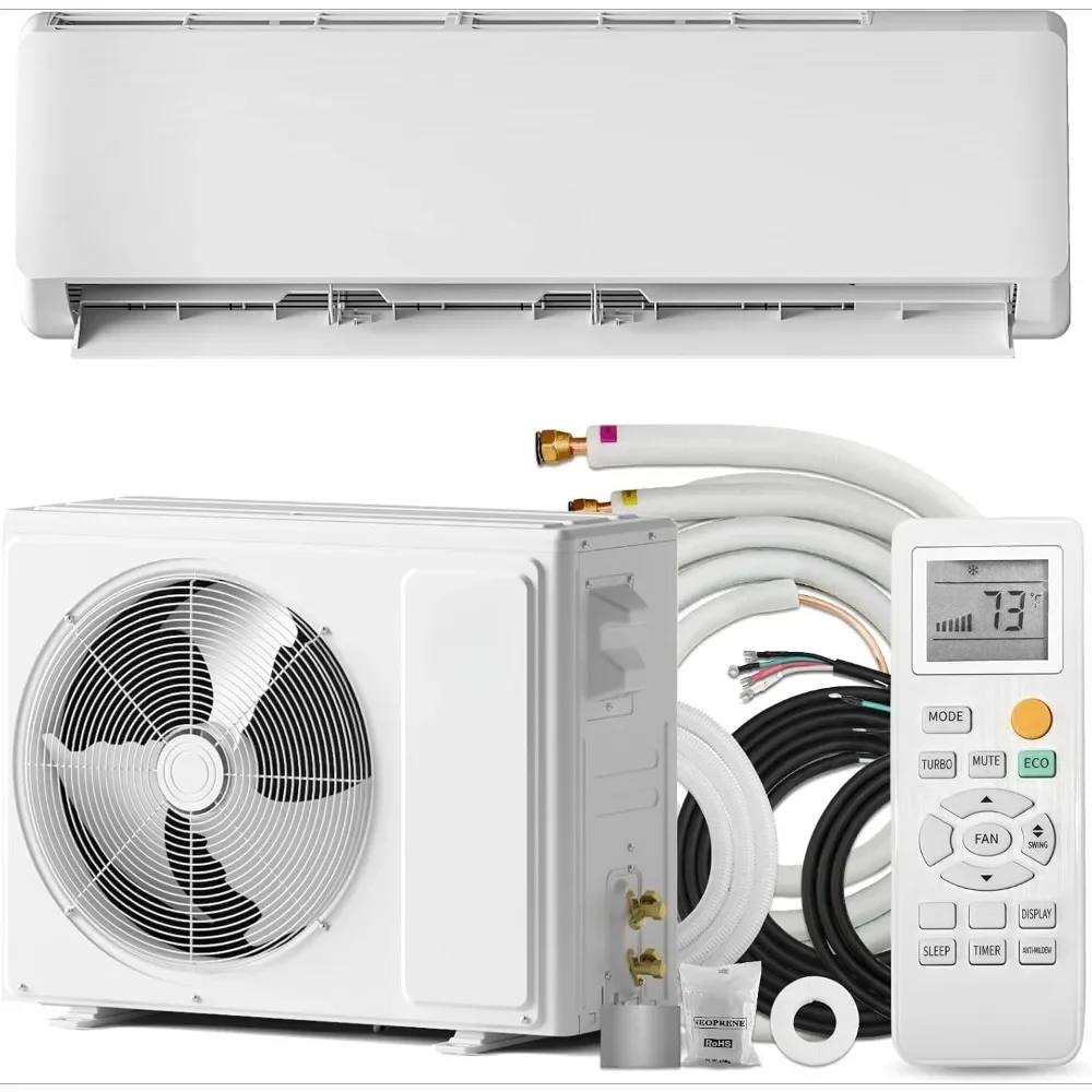 

Mini Split Ac/Heating System, 19 SEER2 115V Air Conditioner Inverter Heating and Cooling, Wall Mounted Ductless Customized