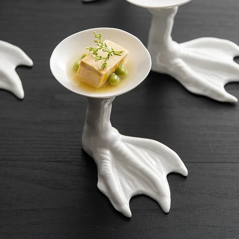 Wujinsha Four-petal Seasoning Dip Dish Creative Hotel Restaurant Club Front Dish Artistic Conception Dish Ceramic Tableware