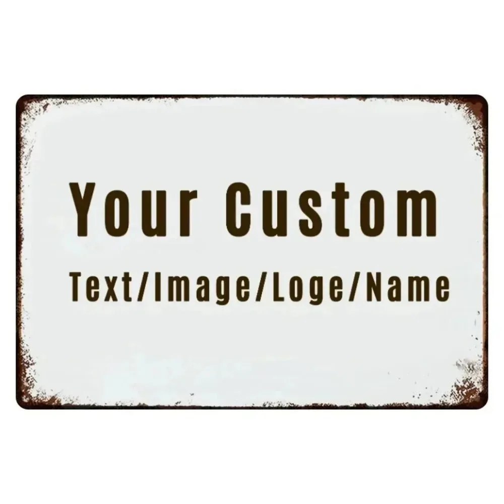 1pc Personalized Retro Aluminum Sign Custom Text Name Home Office Indoor Outdoor Wall Decor Gift Decorative Only