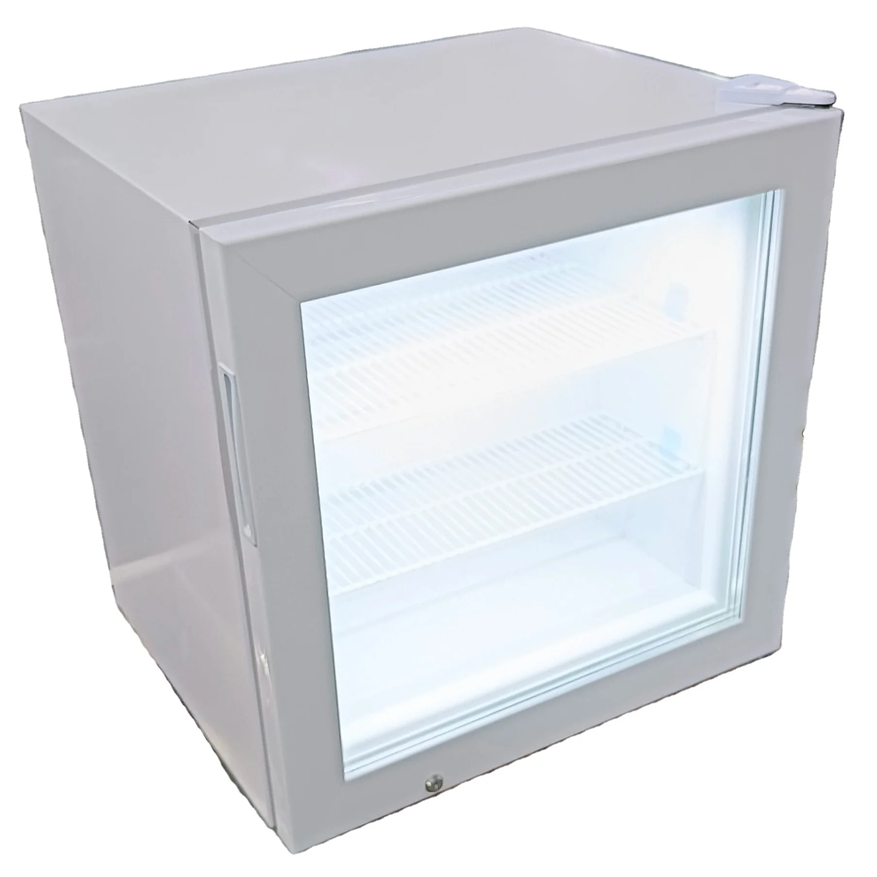 Glass Door LED small freezer mini refrigerator glass door display ice cream 55l freezing fridge