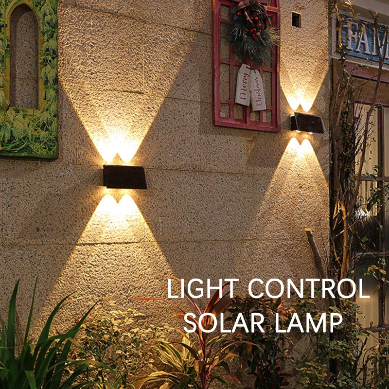 

LED Солнечная лампа, наружная Водонепроницаемая настенная лампа для освещения, освещение для сада, лестницы, забора, коридора, балкона