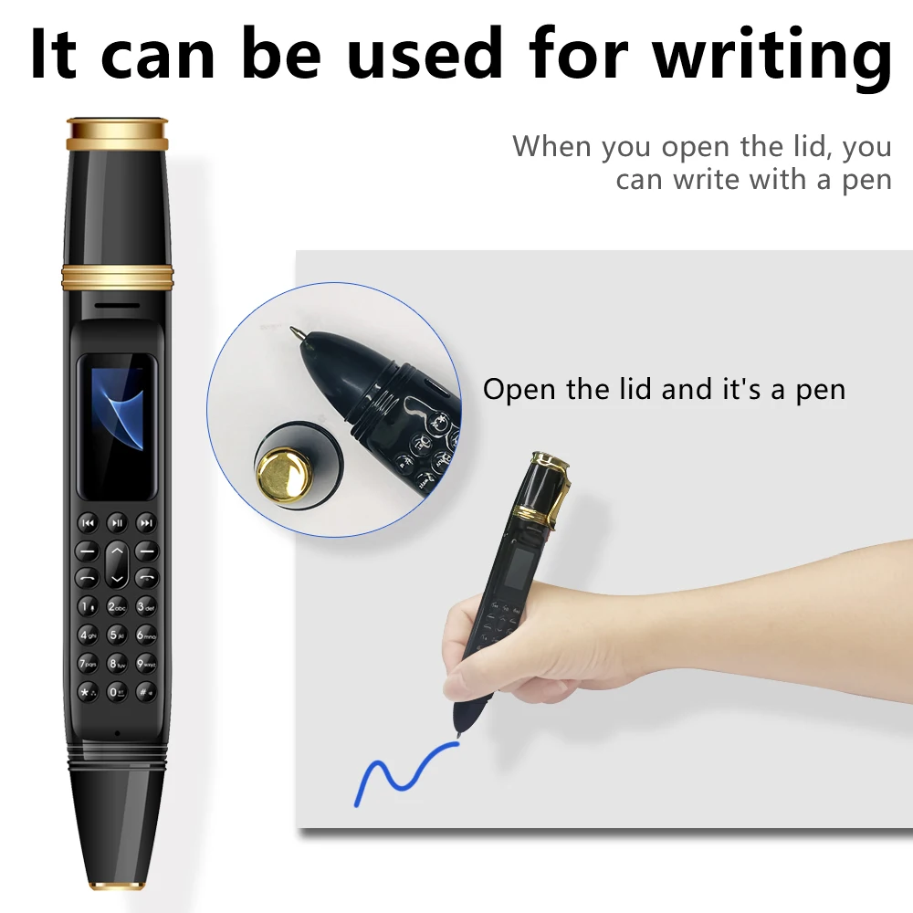 SERVO BM111 Pen Style Mini Mobile Phone  Fan 2 SIM Card Magic Voice FM Radio Bluetooth Dial 2G GSM Pen Fan Portable Phone Alarm