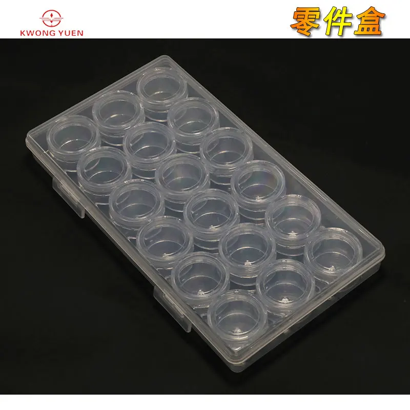 Kwong YUEN Watch Repair Tool Parts Box Storage Box 18 Grid Parts Box Small Parts Accessories Box Watch Parts Round Box