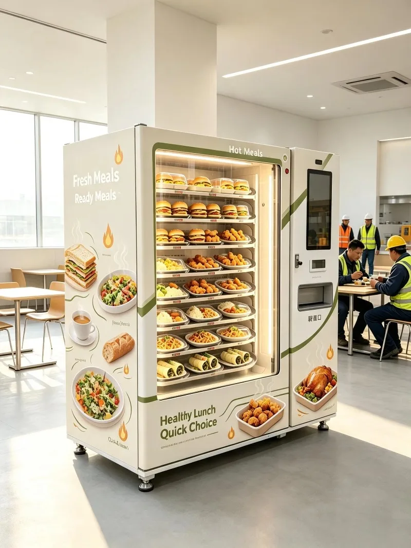 FL Lunch Box Rice Hot Food Vending Machine Fully Automatic with Refrigerator Keeping Fresh Microwave Fast Heating