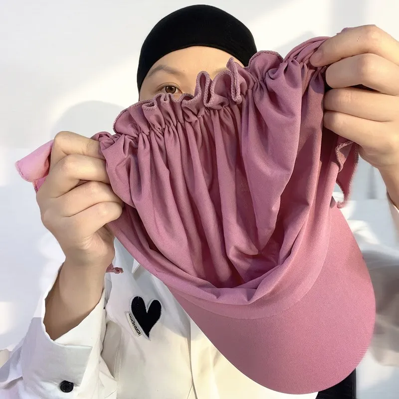 Turbante Hijab interno musulmán para mujer, pañuelo de cola larga para la cabeza, sombrero negro para damas islámicas, gorro elástico para quimio, gorros, capó, gran oferta