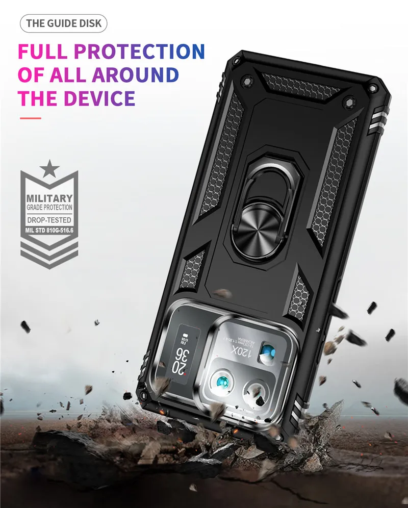 For Xiaomi Mi 11 Ultra Case Metal Ring Kickstand Armor Shockproof Case For Xiaomi 11U Mi11 Ultra Car Magnetic Holder Cover Coque