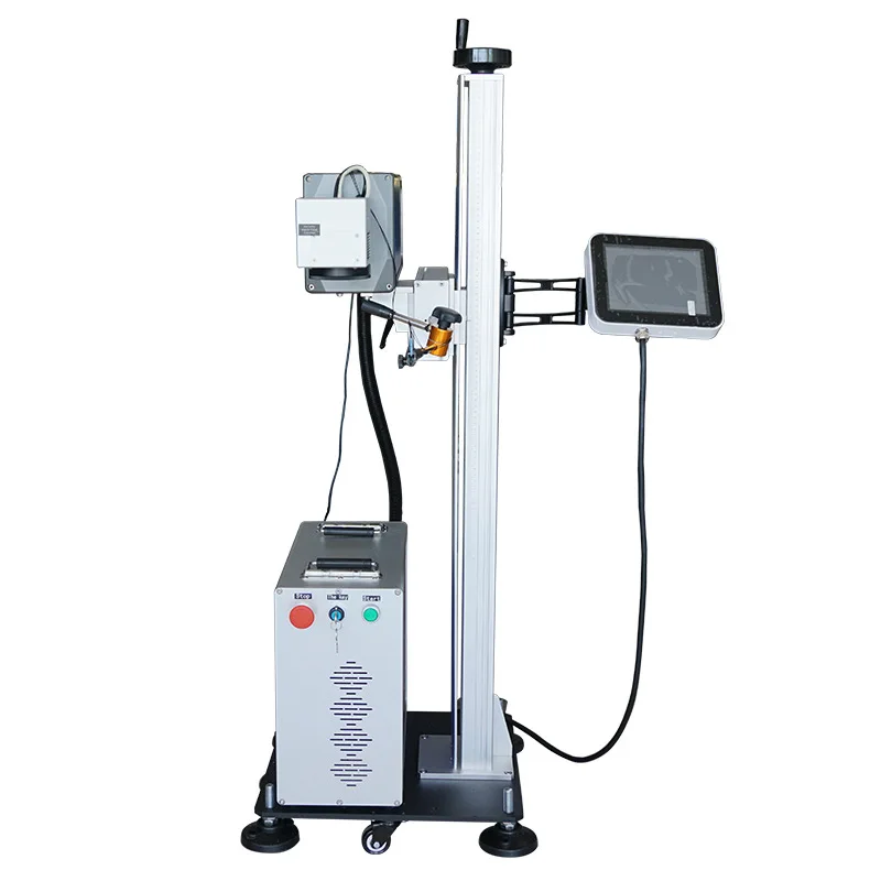 Automatic Flying Fiber Laser Writing Marking Machine for Production Line PVC Pipe Tube Date Code Logo Engraving 20W 30W 50W