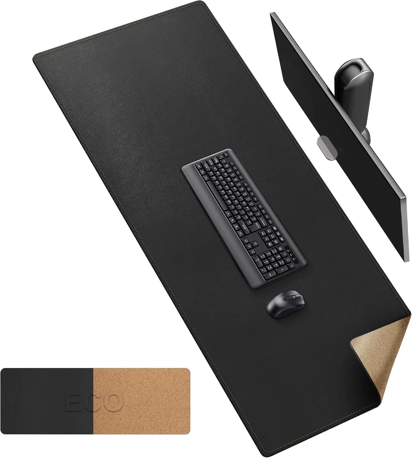 Large XXL Reversible Desk Mat, 63' x 23.6' Full Size Protector for Gaming and Home Office