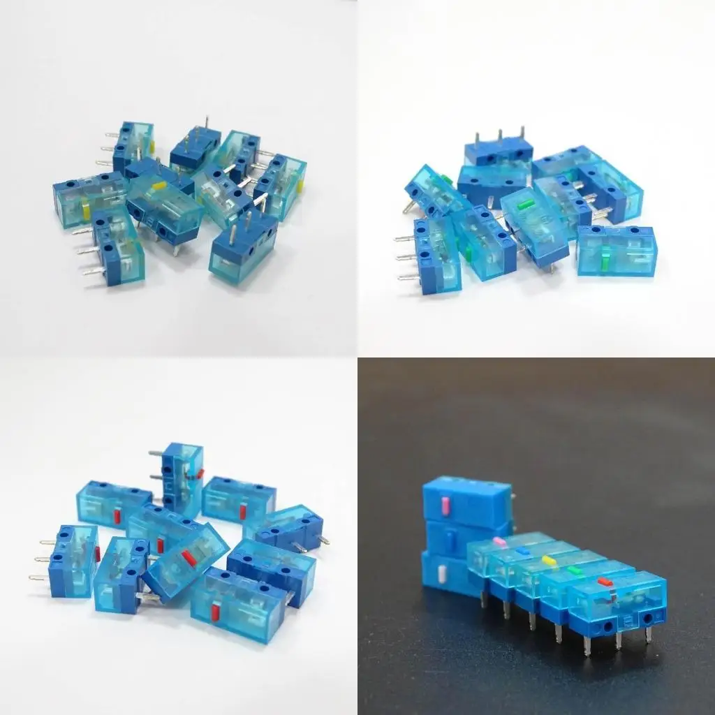 

Y1UB 4PCS Blue Shell Mouse Momous Momounting Button Micro Limit Switch 3 Pins Gold Contacts 70G 0,74N для игровой мыши