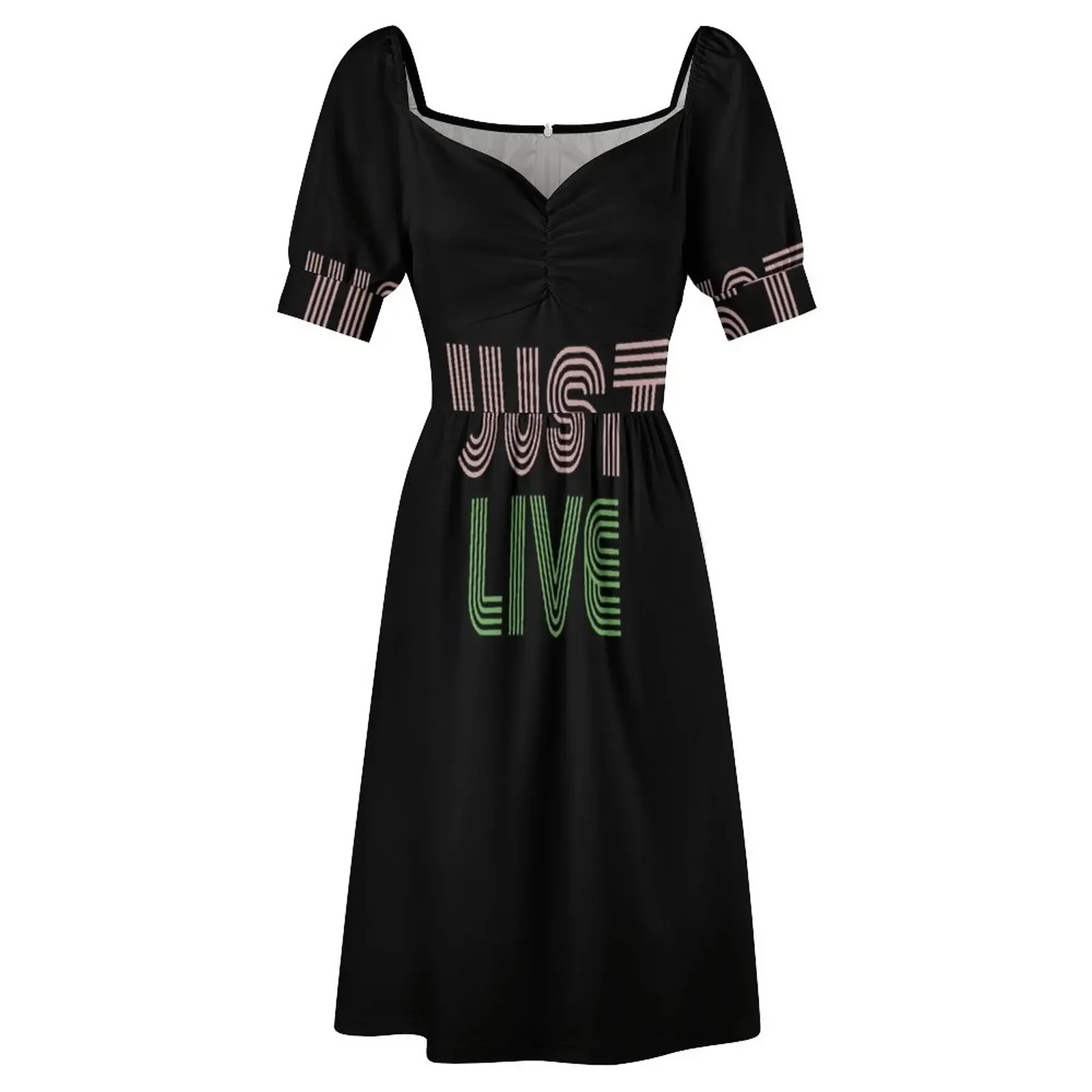 Just Live Camiseta Vestido de manga curta roupas para roupas femininas