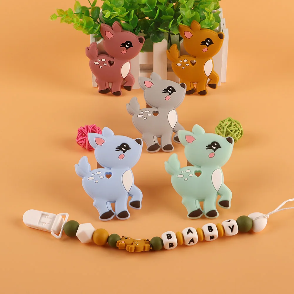 1/5pcs Deer Silicone Animal Beads/Pendant  For Jewelry Making Necklace Bracelet Earrings Keychain DIY Personalize Accessories image 2