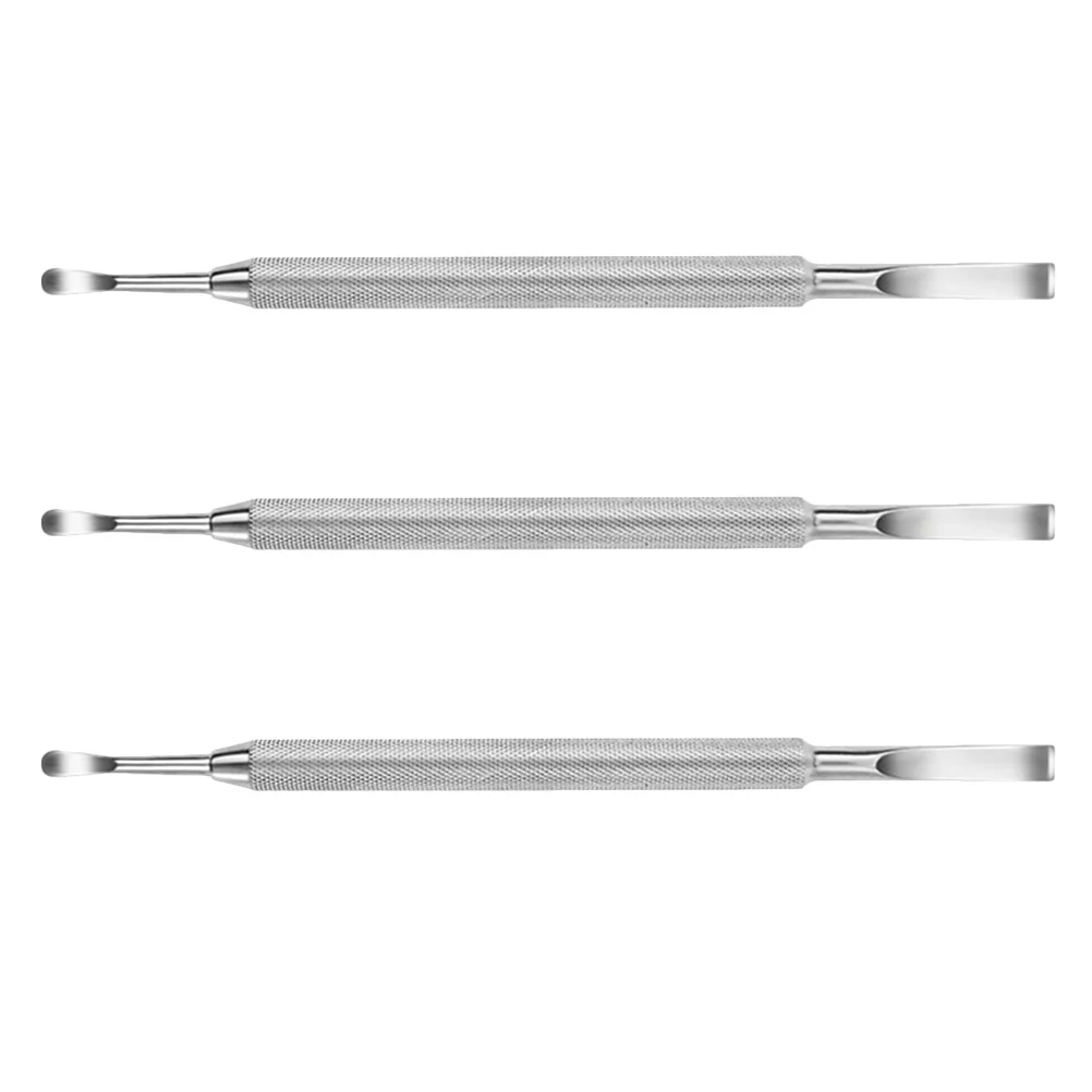 

3pcs Stainless Steel Dual Ended Cuticle Pusher Remover Tool For Nail Care Manicure Pedicure Nail Art Scraper Cleaner