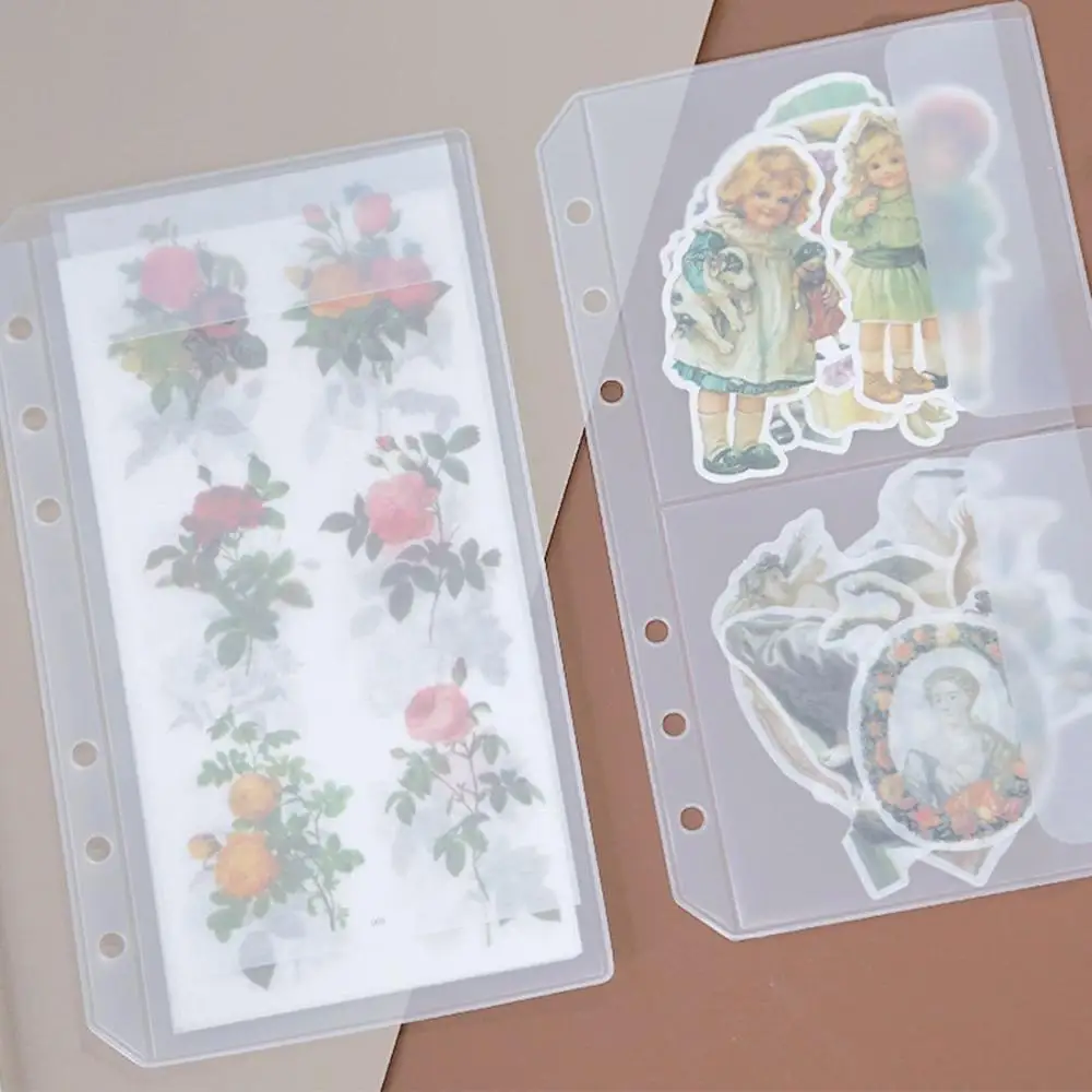 Organizer File Holder Scrapbook Stickers Storage Document Filing Bags PVC Notebook Pouch Bags Binder Pockets Binder Folders