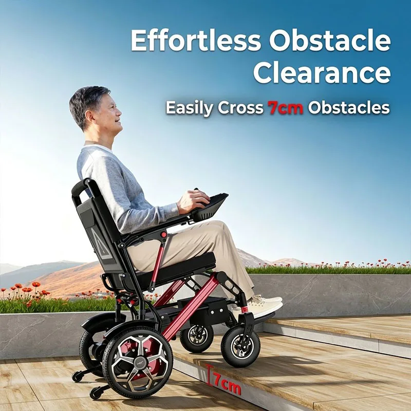 Long Range Powerful 400W Motor Safe Travel Easy To Operate Quick Folding Compact Aluminum Alloy Adult Power Electric Wheelchair