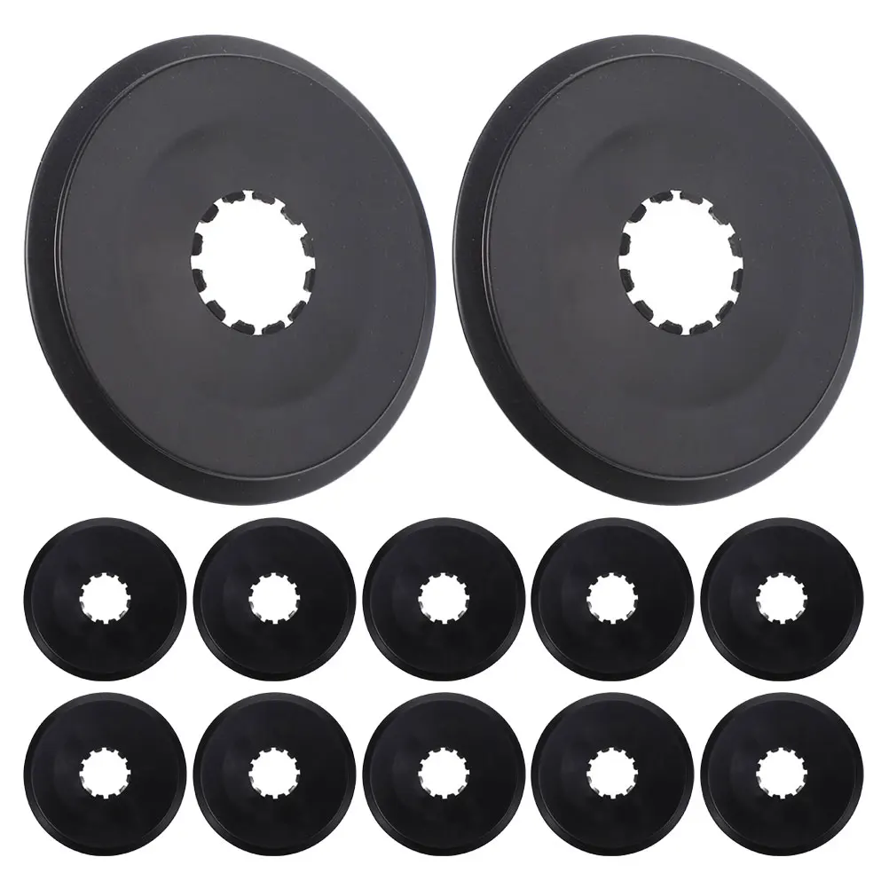 

12pcs Rear Derailleur Protector Guard Freewheel Cover Mountain Bike Wheel Set Chain Protector Black Reflective Dust Cap