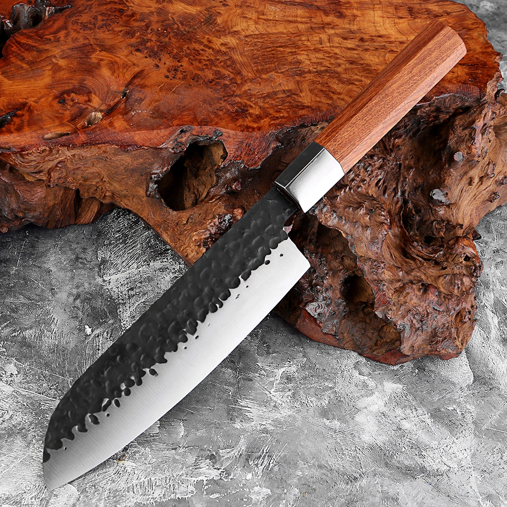 

XITUO 7Inch Santoku Knife,Hand Forged Japanese Chef Knife 5Cr15Mov Stainless Steel Santoku Knife with Octagonal Pakkawood Handle