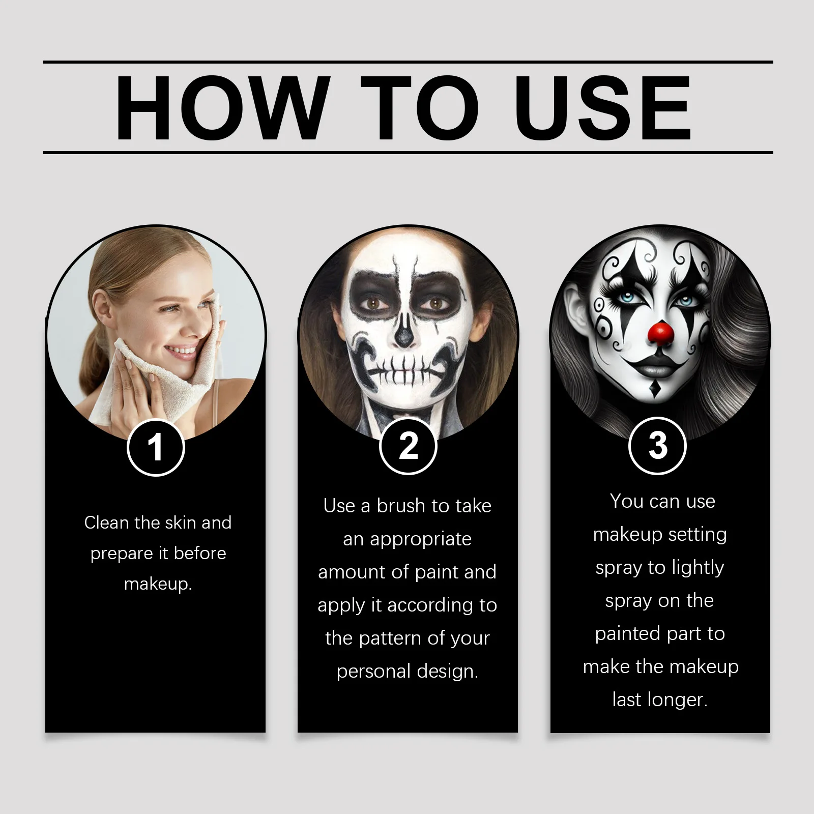 

Eelhope Halloween Family Makeup Set with Brush Party Cosmetic White Art Kids Adults Body Colorful Painting Dazzling Makeup Kits