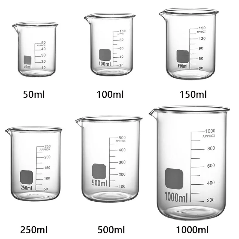 YWDL 1/2pcs Large Capacity High Borosilicate Glass Measuring Cup Transparent Graduated Cup Heat-Resistant Multifunctional Beaker